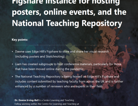 Using Edge Hill University’s Figshare instance for hosting posters, online events, and the National Teaching Repository