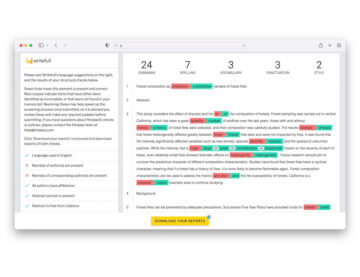 Sample image: Writefull's structural checks and revise feature