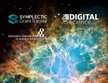 Research Corporation for Science Advancement (RCSA), Symplectic Grant Tracker and Digital Science logos set against a supernova