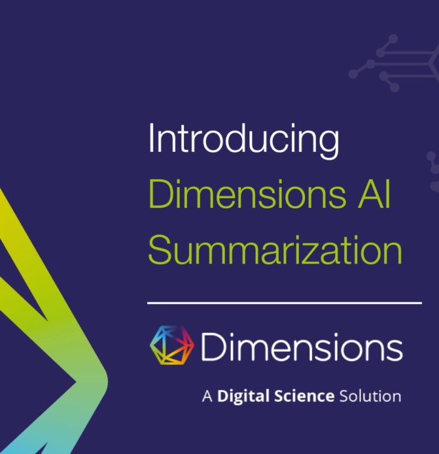 Introducing Dimensions AI Summarization - launch graphic