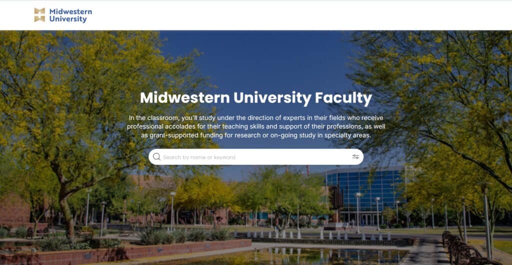 Midwestern University faculty profiles portal